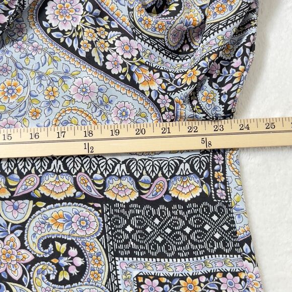 Emma & Michele V-Neck Shift Babydoll Dress Womens Sz XL Scarf Print Long Sleeve - Picture 9 of 11